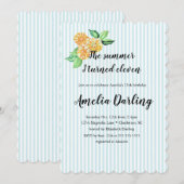 Preppy Yellow Flower Stripe Summer Ik ben elf gewo Kaart (Voorkant / Achterkant)