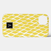 Preppy Yellow Lemon Black Monogram Gepersonaliseer Case-Mate iPhone Case (Achterkant (horizontaal))