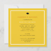 Preppy Yellow Pin Stripes FotograduPartij Kaart (Achterkant)