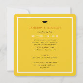 Preppy Yellow Pin Stripes FotograduPartij Kaart (Achterkant)