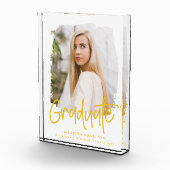 Preppy Yellow Script-Afstuderen Fotoblokken (Rechts)