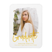 Preppy Yellow Script Photo Afstuderen Magneet (Verticaal)