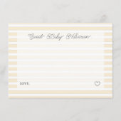 Preppy Yellow Stripes Baby Shower Book Request Informatiekaartje (Achterkant)