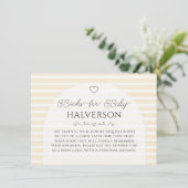 Preppy Yellow Stripes Baby Shower Book Request Informatiekaartje (Staand voorkant)