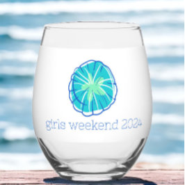 Preppy Zand Dollar Gepersonaliseerde Meisjes Weeke Wijnglas Zonder Voet