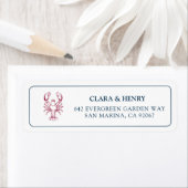 Preppy Zeekreeft Bruiloft Retouradres Label (Insitu)