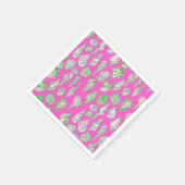 Preppy Zeeschelpen op Roze Zeekust Servet (Hoek)