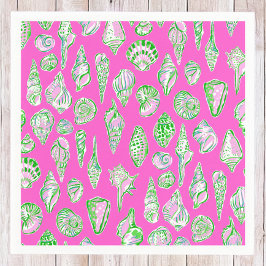 Preppy Zeeschelpen op Roze Zeekust Servet