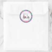 Preppy Zeeschildpadden Golfkar Ronde Sticker (Tas)