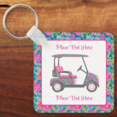 Preppy Zeeschildpadden Golfkar Sleutelhanger (Voorkant)