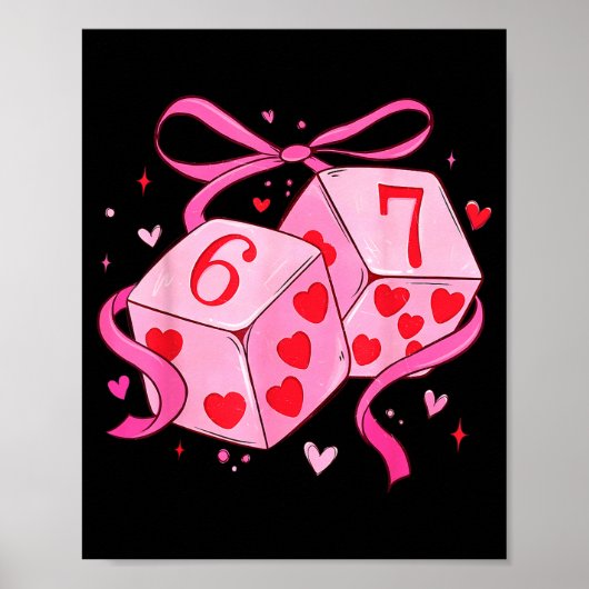 Preppy Zes Zeven Valentijn 6 7 Meme Grappig Coquet Poster (Voorkant)