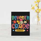 Preppy Zevende Graad Terug naar School 7e Graad On Kaart (Gele Bloem)