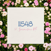 Preppy Zip Code Street Adres gepersonaliseerd Servet