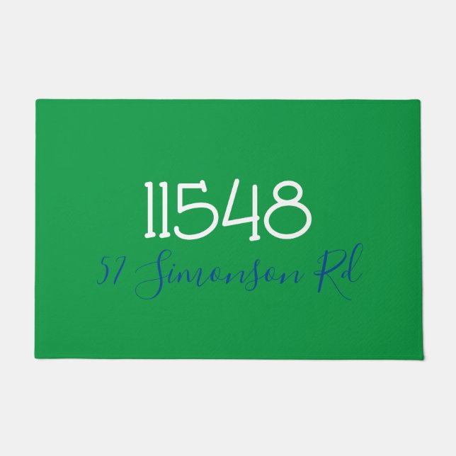 Preppy Zip Code Street Adres Persoonlijke Doorma Deurmat (Voorkant)
