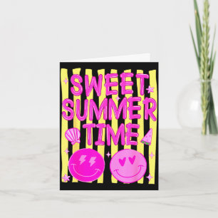 Preppy zoete zomertijd gezicht emoticon meme vrouw kaart