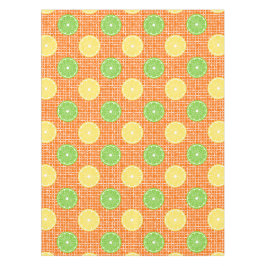 Preppy Zomer Citrus Citroen Lime op Oranje Bamboe  Tafelkleed