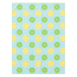 Preppy Zomer Citrus Citroen Limoen op Turquoise  Tafelkleed