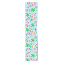 Preppy Zomer Strand Iconen / Kust Blauw Korte Tafelloper