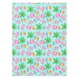 Preppy Zomer Strand Iconen / Kust Blauw Tafelkleed