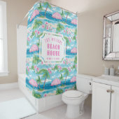 Preppy zomer strand paraplu | Beach House Douchegordijn (In situ)