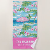 Preppy zomer strand paraplu | Beach House Strandlaken (Voorkant)