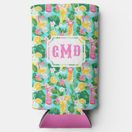 Preppy zomer tropische cocktails | Monogram Seltzer Blikjeskoeler