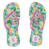 Preppy zomer tropische cocktails | Monogram Teenslippers (Voetbed)