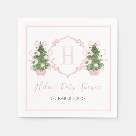 Preppy zuidelijke roze kerstboom servet (Voorkant)