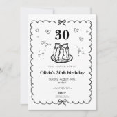 preppy zwarte Coquette boog 30e verjaardag Kaart (Voorkant)