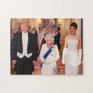 Pres & 1st Lady Trump met koningin Elizabeth II Legpuzzel