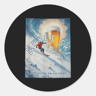 Près skiën is beter op de piste ronde sticker
