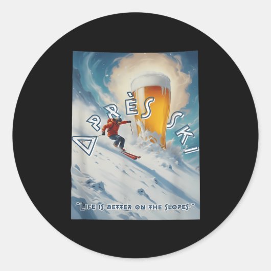 Près skiën is beter op de piste ronde sticker (Voorkant)