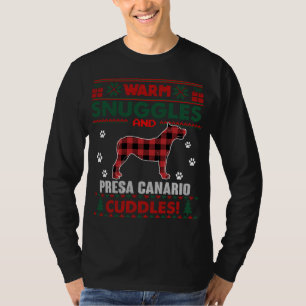 Presa Canario Dog Pet Red Pset Xmas Ugly Christma T-shirt