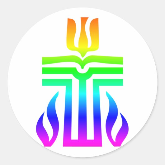 presbyteriaans kruis ronde sticker (Voorkant)