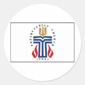 Presbyteriaanse vlag ronde sticker (Voorkant)