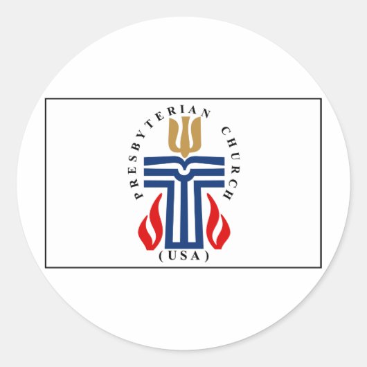 Presbyteriaanse vlag ronde sticker (Voorkant)