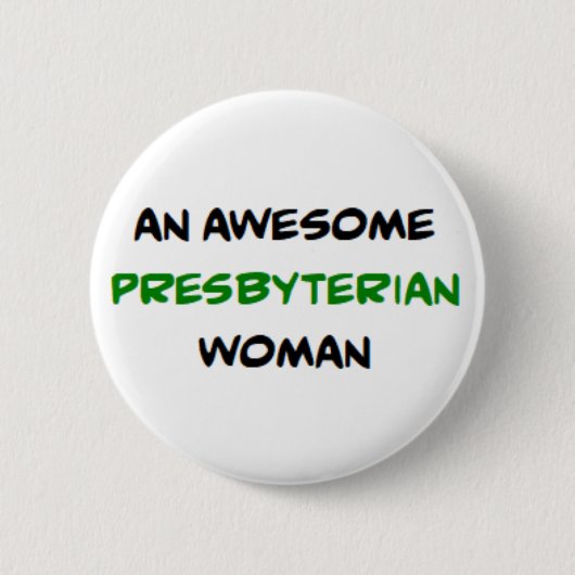 presbyteriaanse vrouw, geweldig ronde button 5,7 cm (Voorkant)