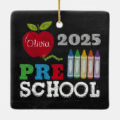 Preschool 2025 Chalkboard Name Ornament (Achterkant)