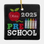 Preschool 2025 Chalkboard Name Ornament (Voorkant)