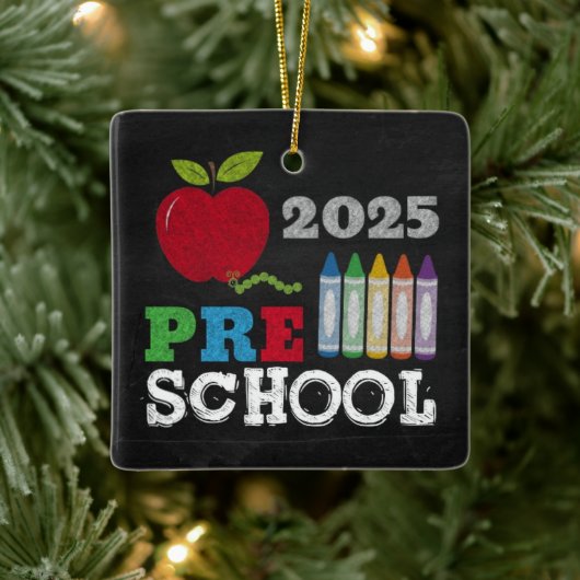 Preschool 2025 Chalkboard Ornament (Boom)