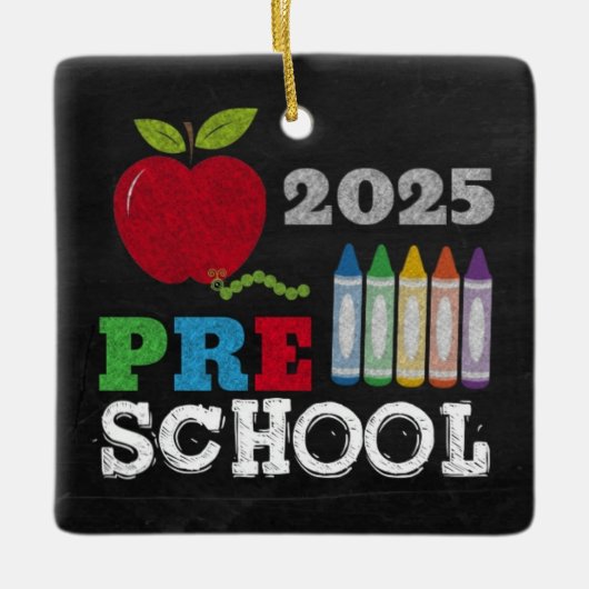Preschool 2025 Chalkboard Ornament (Voorkant)