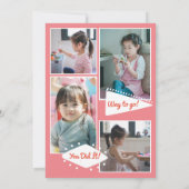 Preschool Afstudeerder Fun Afstuderen Photo Magazi Aankondiging (Achterkant)