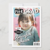 Preschool Afstudeerder Fun Afstuderen Photo Magazi Aankondiging (Voorkant)