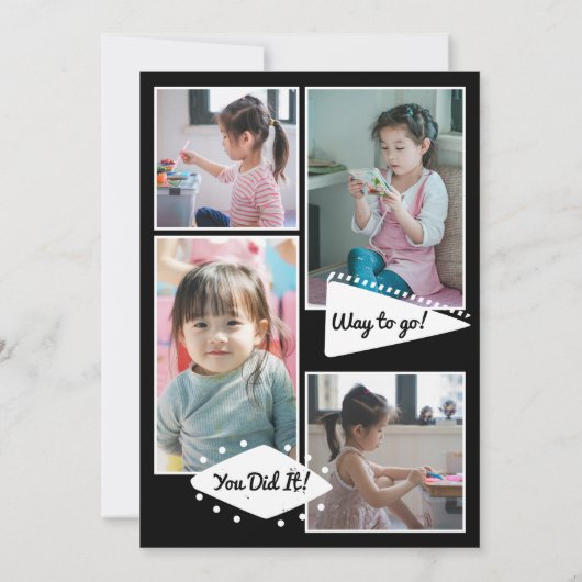 Preschool Afstudeerder Fun Afstuderen Photo Magazi Aankondiging (Achterkant)