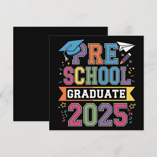 Preschool Afstuderen 2025 Afstuderen Pre K School Kaart (Voorkant / Achterkant)