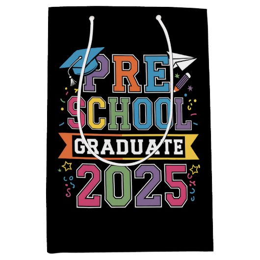 Preschool Afstuderen 2025 Afstuderen Pre K School Medium Cadeauzakje (Voorkant)