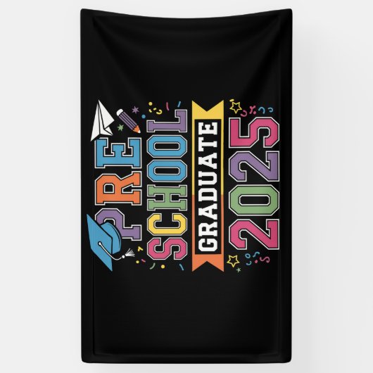 Preschool Afstuderen 2025 Afstuderen Pre K School Spandoek (Verticaal)