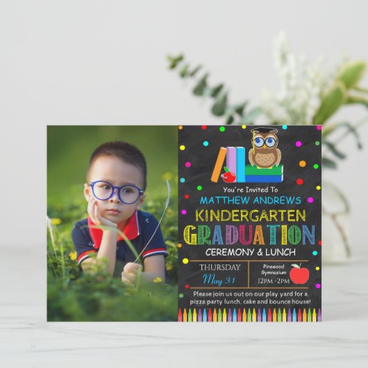 Preschool Afstuderen Ceremony Invitation Kaart (Staand voorkant)