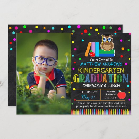 Preschool Afstuderen Ceremony Invitation Kaart (Voorkant / Achterkant)