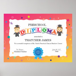 Preschool Afstuderen Diploma Poster